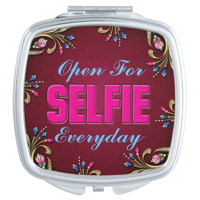 Everyday Selfie Square Compact Mirror (Front)