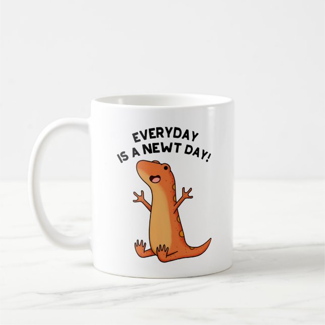 Everyday's A Newt Day Funny Funny Salamander Pun  Coffee Mug (Left)