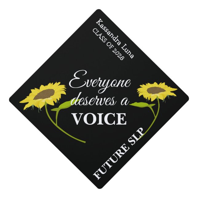 Everyone Deserves A Voice Future SLP Graduation Cap Topper (Front)