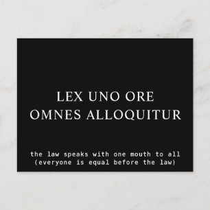Everyone Equal Before The Law Latin Quote Postcard
