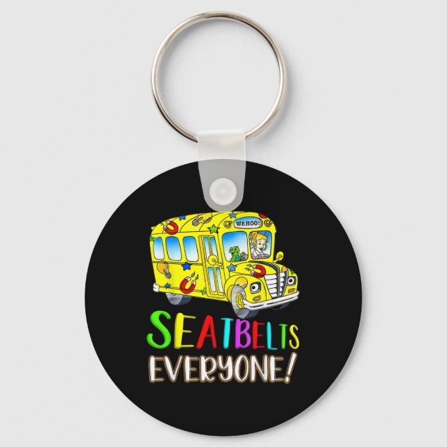 Everyone Fun Magic School Bus Driver Job Pride  Keychain (Front)