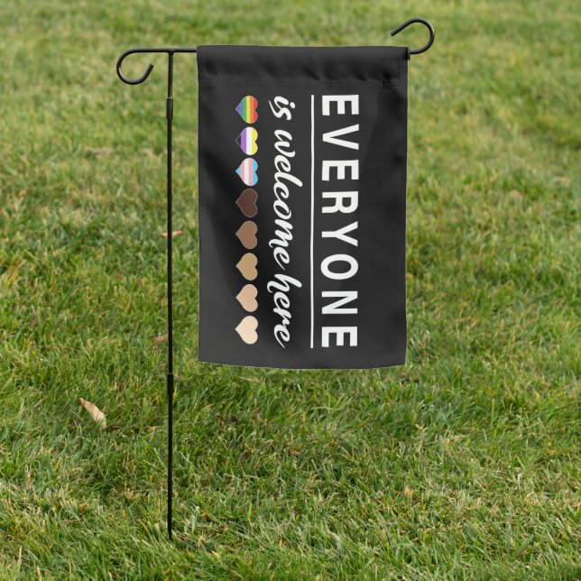 Everyone is welcome here All Are Welcome Here Garden Flag (In SItu)