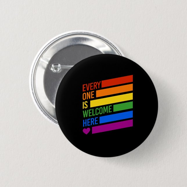 Everyone is Welcome Here Button (Front & Back)