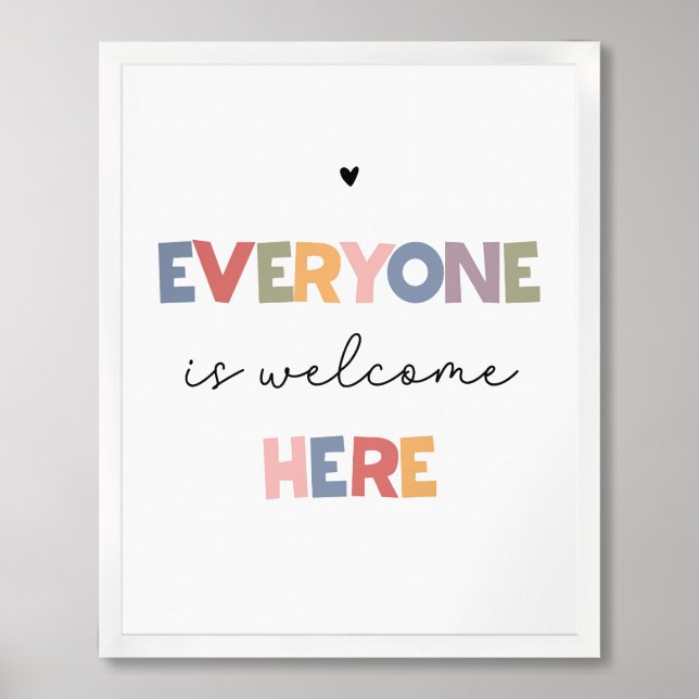 Everyone Is Welcome Here Framed Art (Framed Front)