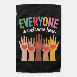 Everyone Is Welcome Here Garden Flag