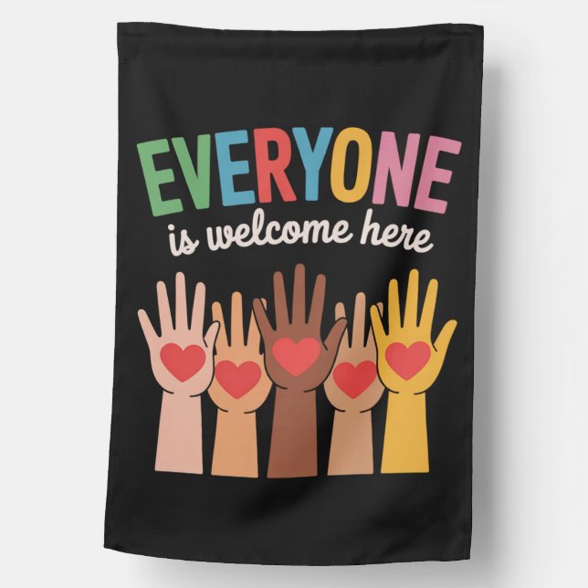 Everyone Is Welcome Here House Flag (Front)