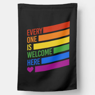 Everyone is Welcome Here House Flag