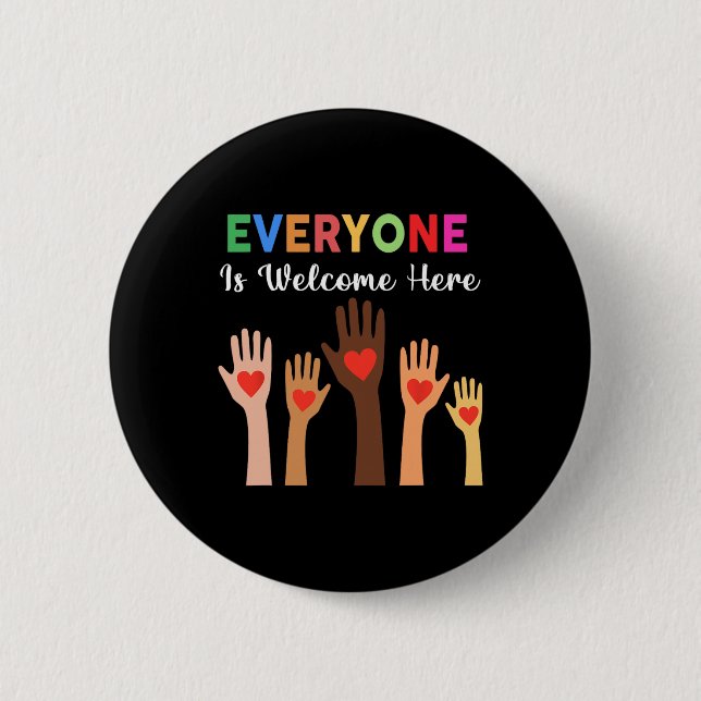 Everyone Is Welcome Here Idaho Teacher 2  Button (Front)