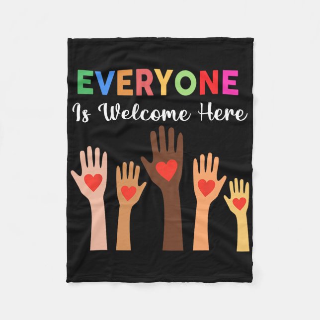 Everyone Is Welcome Here Idaho Teacher 2  Fleece Blanket (Front)