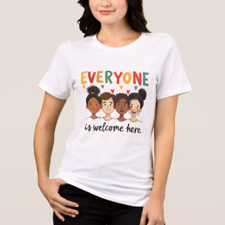 Everyone Is Welcome Here Idaho Teacher 30 Tri-Blend Shirt