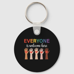 Everyone Is Welcome Here Idaho Teacher 3 Keychain