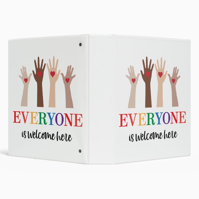Everyone Is Welcome Here Idaho Teacher 3 Ring Binder (Background)