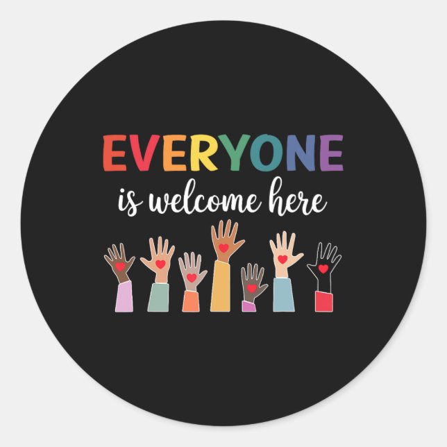 Everyone Is Welcome Here Idaho Teacher 52  Classic Round Sticker (Front)
