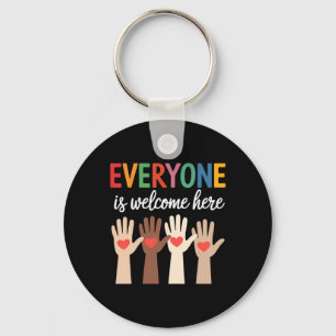 Everyone Is Welcome Here Idaho Teacher 9  Keychain