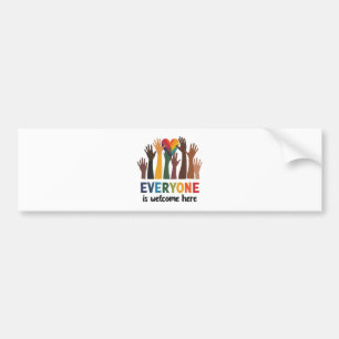Everyone Is Welcome Here Idaho Teacher Bumper Sticker