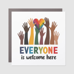 Everyone Is Welcome Here Idaho Teacher Car Magnet