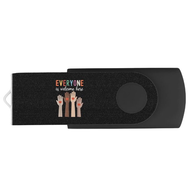 Everyone Is Welcome Here Idaho Teacher Flash Drive (Back)