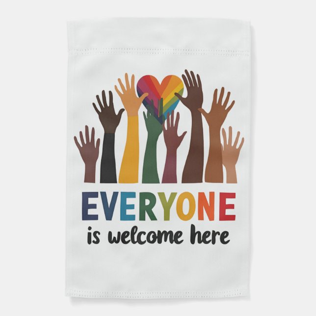 Everyone Is Welcome Here Idaho Teacher Garden Flag (Front)