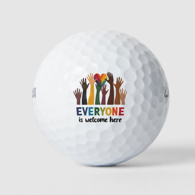 Everyone Is Welcome Here Idaho Teacher Golf Balls (Front)