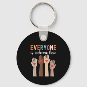 Everyone Is Welcome Here Idaho Teacher Keychain