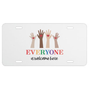 Everyone Is Welcome Here Idaho Teacher License Plate