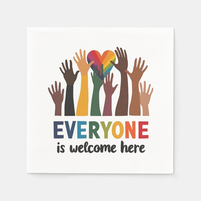 Everyone Is Welcome Here Idaho Teacher Napkins (Front)