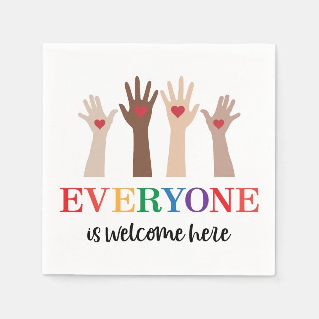 Everyone Is Welcome Here Idaho Teacher Napkins (Front)