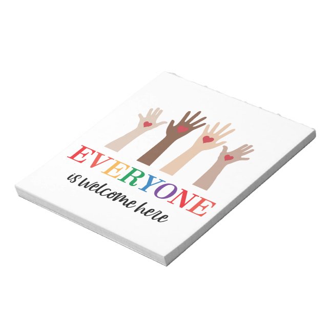 Everyone Is Welcome Here Idaho Teacher Notepad (Rotated)