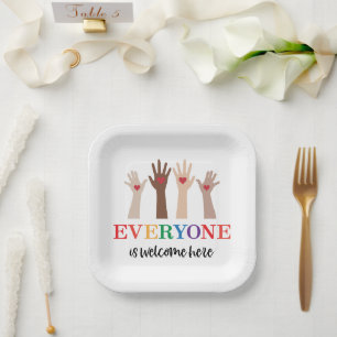 Everyone Is Welcome Here Idaho Teacher Paper Plates