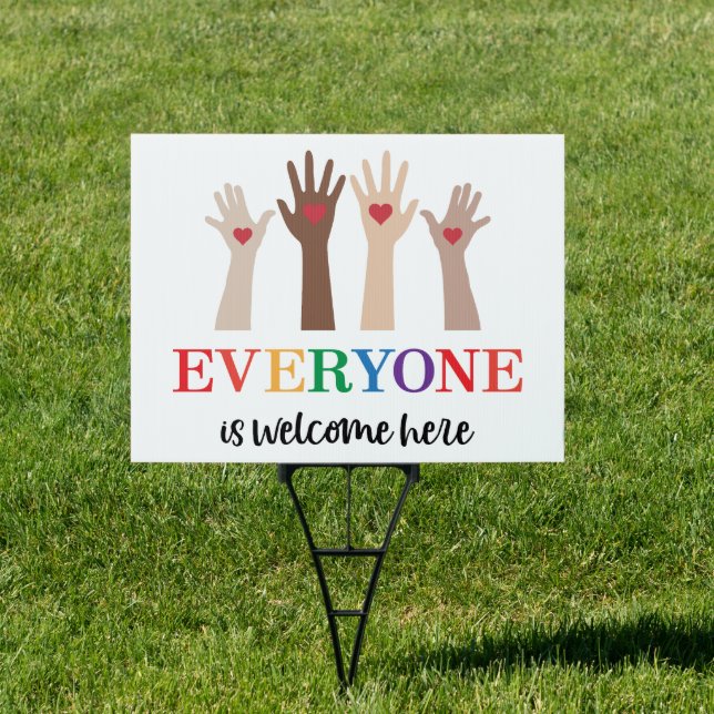 Everyone Is Welcome Here Idaho Teacher Sign (Insitu)