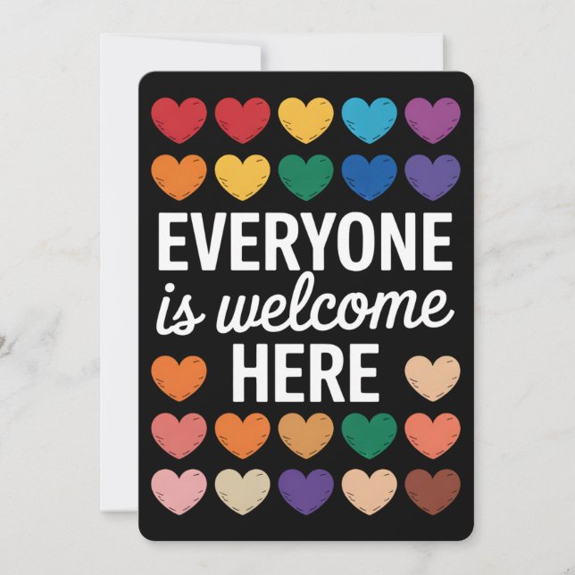Everyone Is Welcome Here LGBTQ Invitation (Front)