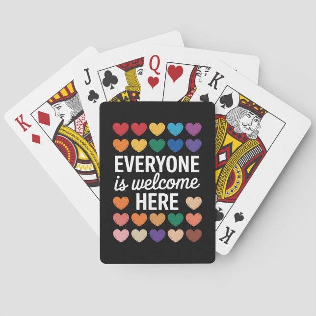 Everyone Is Welcome Here LGBTQ Poker Cards (Back)