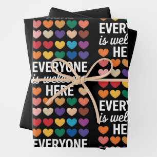 Everyone Is Welcome Here LGBTQ Wrapping Paper Sheets