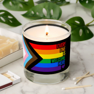 Everyone is Welcome Here Pride Flag Scented Candle