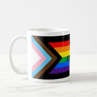 Everyone is Welcome Here (Progress Pride) Flag Coffee Mug