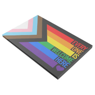 Everyone is Welcome Here (Progress Pride) Flag Gallery Wrap