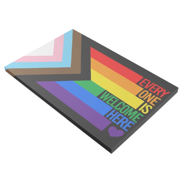Everyone is Welcome Here (Progress Pride) Flag Gallery Wrap (3/4)