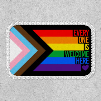Everyone is Welcome Here (Progress Pride) Flag Patch
