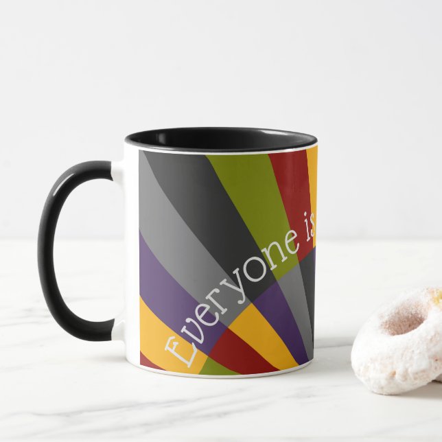 Everyone is Welcome Here Sunrise Sunset Mug (With Donut)