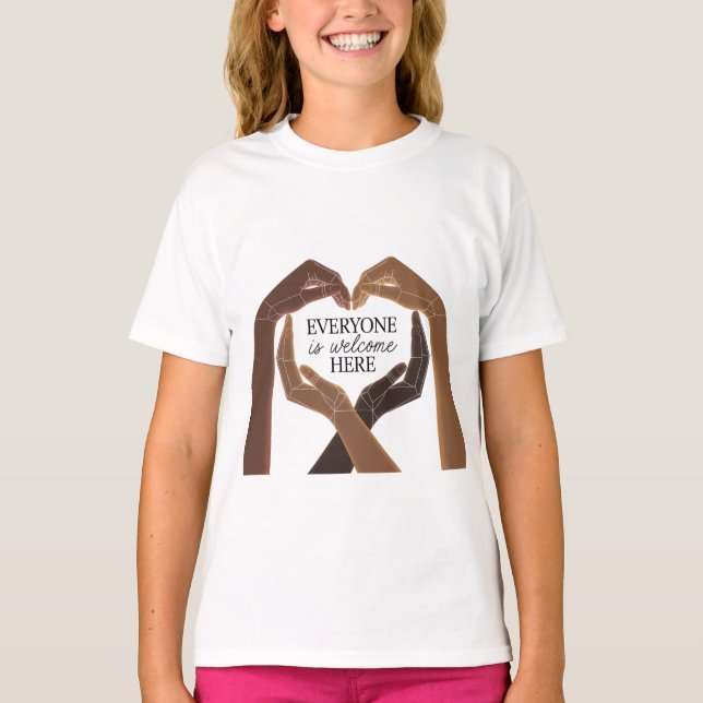 Everyone Is Welcome Here - Unity & Diversity T-Shirt (Front)