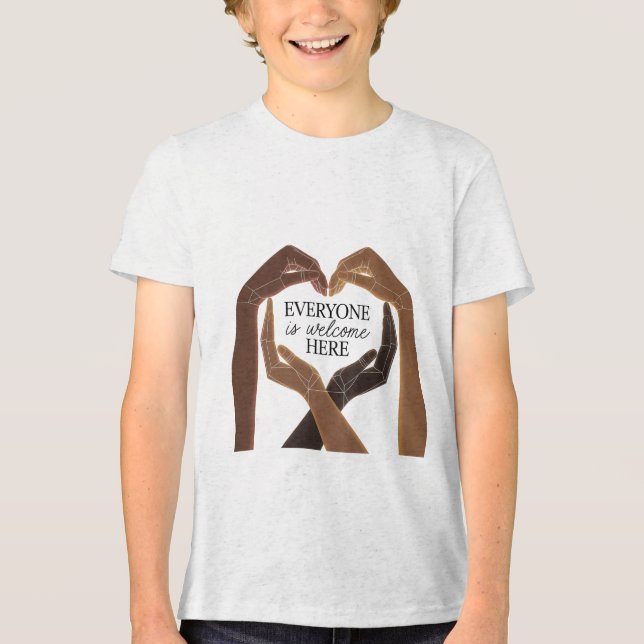 Everyone Is Welcome Here - Unity & Diversity Tri-Blend Shirt (Front)