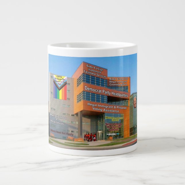 Everyone is welcome to vote as a democrat. giant coffee mug (Front)