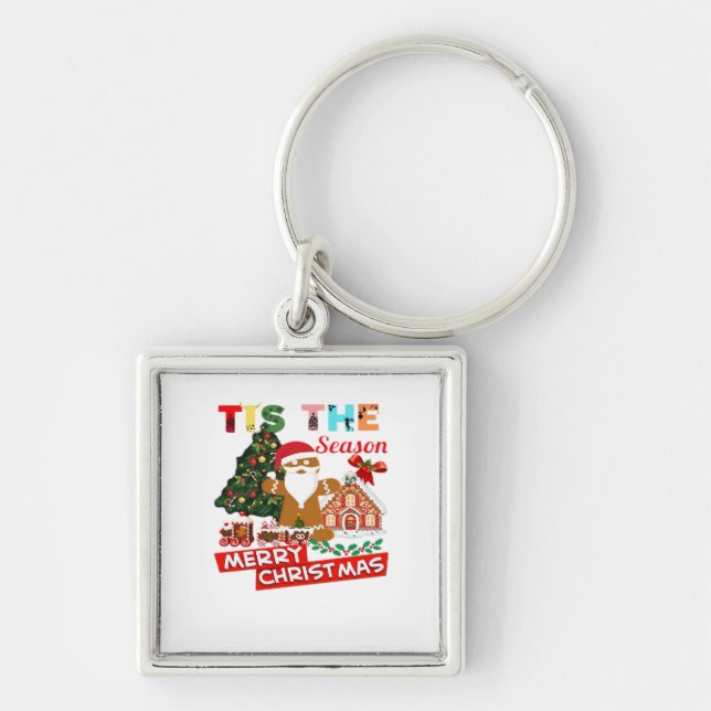 Everyone Loves A At Christmas Christmas Santas Com Keychain (Front)