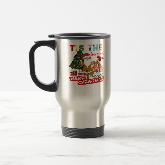 Everyone Loves A At Christmas Christmas Santas Com Travel Mug (Left)