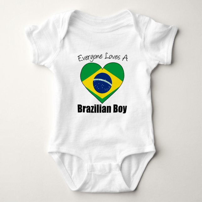 Everyone Loves A Brazilian Boy Baby Bodysuit (Front)