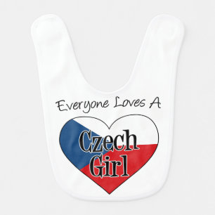 Everyone Loves A Czech Girl with Czech Flag Bib