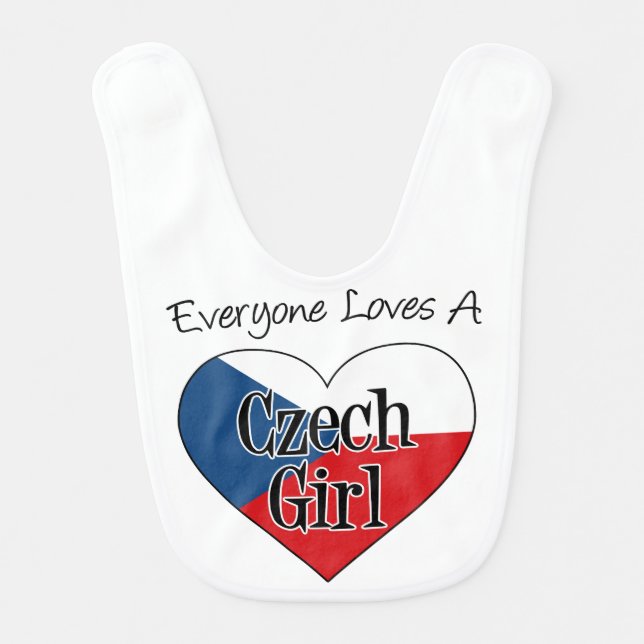 Everyone Loves A Czech Girl with Czech Flag Bib (Front)