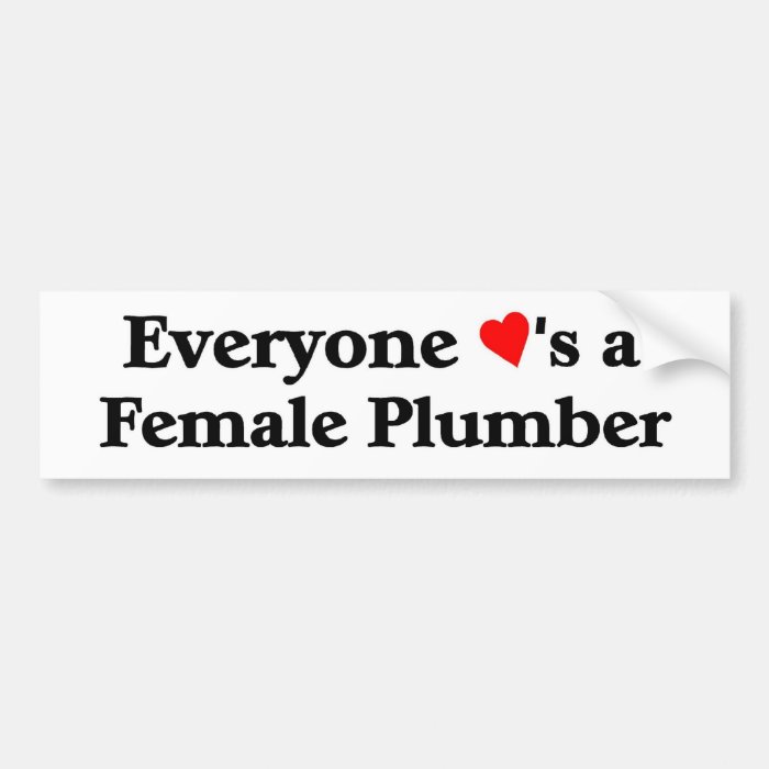 Everyone loves a female plumber bumper stickers