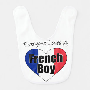 Everyone Loves A French Boy baby bib