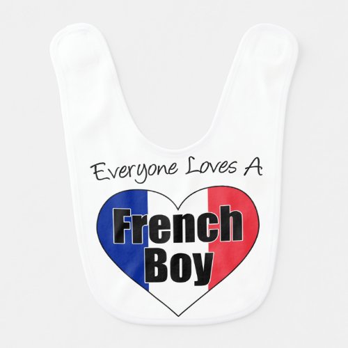 Everyone Loves A French Boy baby bib